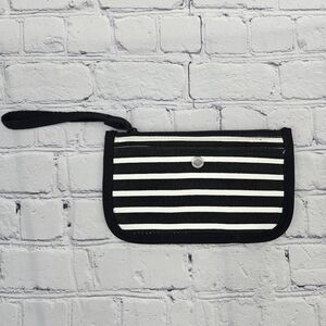 Lands' End Monochrome Horizontal Striped  Accessory Wristlet